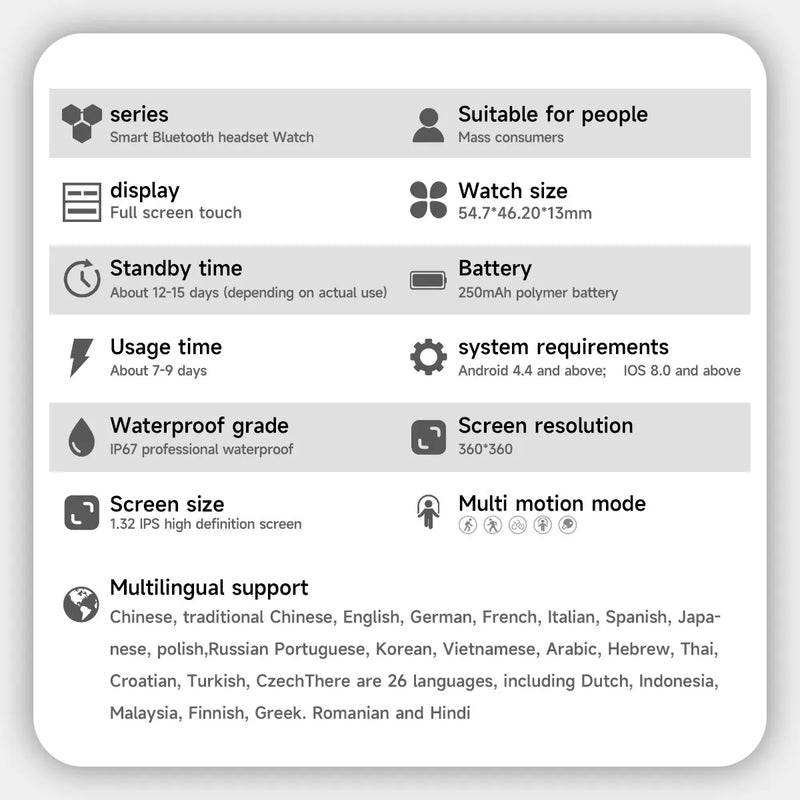 Trebendo™ 2-in-1-Smartwatch mit Ohrhörern (für iPhone und Android)